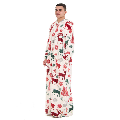 Snuggs Wearable Blanket Monk White Christmas Deer